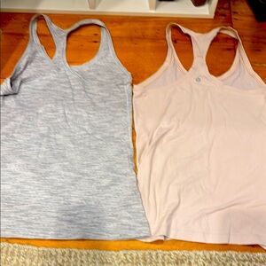 Lululemon - Two Racerback Tank Tops - Gray and Pink